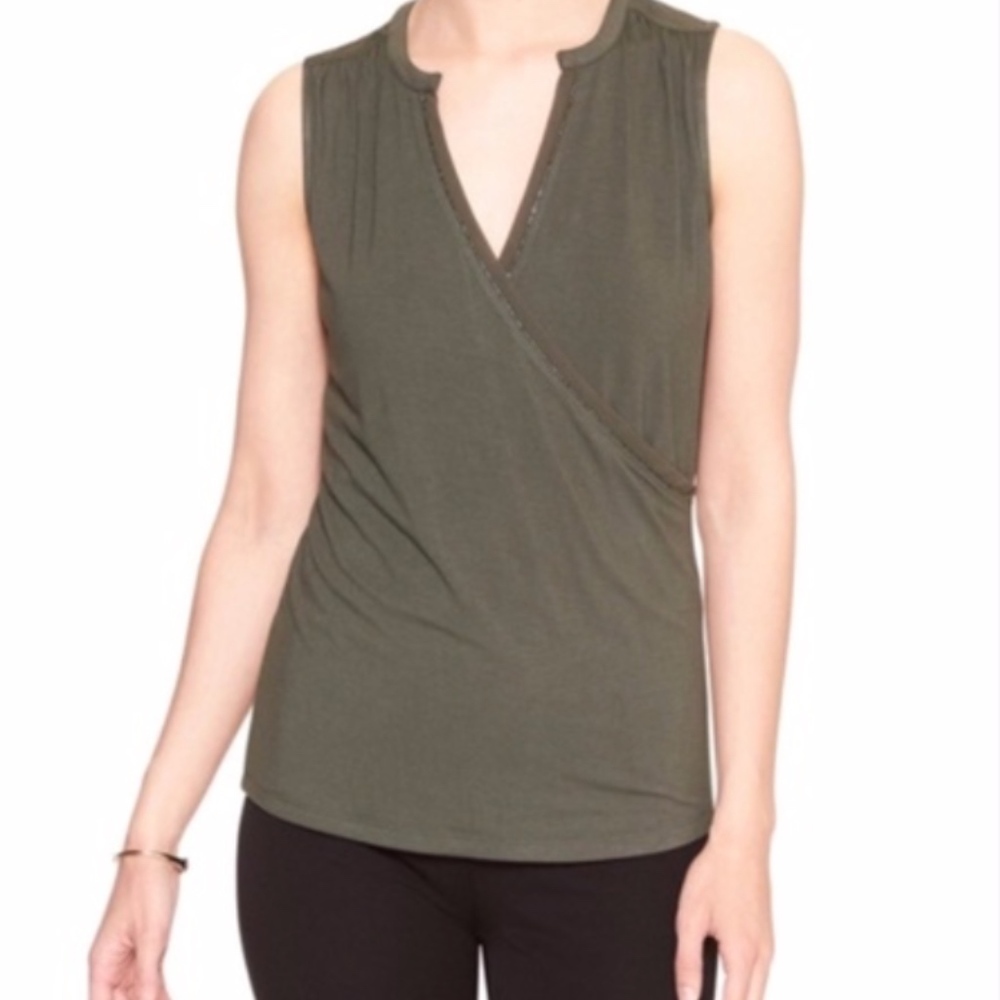 Banana Republic Embellished Wrap Tank S
